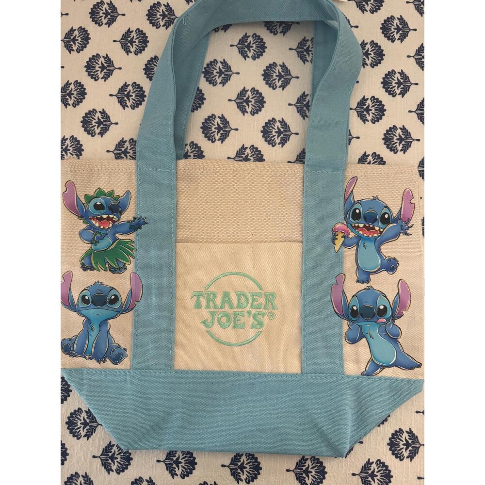 Disney Stitch Blue Custom Made Trader Joes Mini Tote
